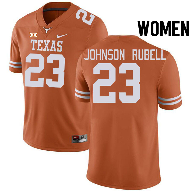 Women #23 Jordon Johnson-Rubell Texas Longhorns College Football Jerseys Stitched-Orange